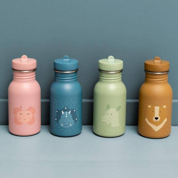 Rostfri Rosa Vattenflaska i Stål - 350 ml - Fjäril