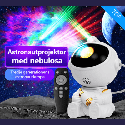 Astronaut Stjärnprojektor – LED-nattlampa med Galax och Stjärnhimmel

