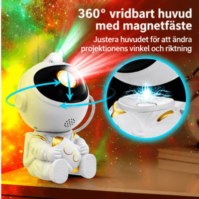 Astronaut Stjärnprojektor – LED-nattlampa med Galax och Stjärnhimmel
