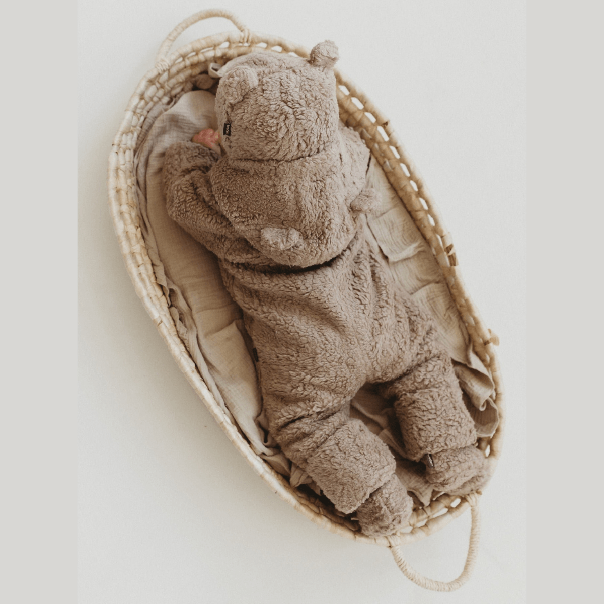 Beige Merino Ull Fodrad Babyoverall Teddy - Gratis Frakt