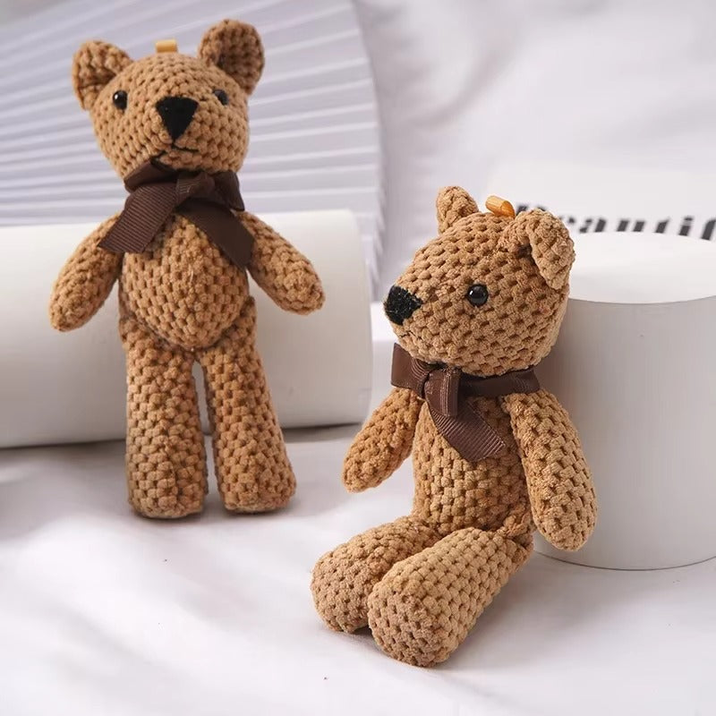 Söta Teddybjörnar i Bomull 16 cm & Lilla Chilla Tygpåse