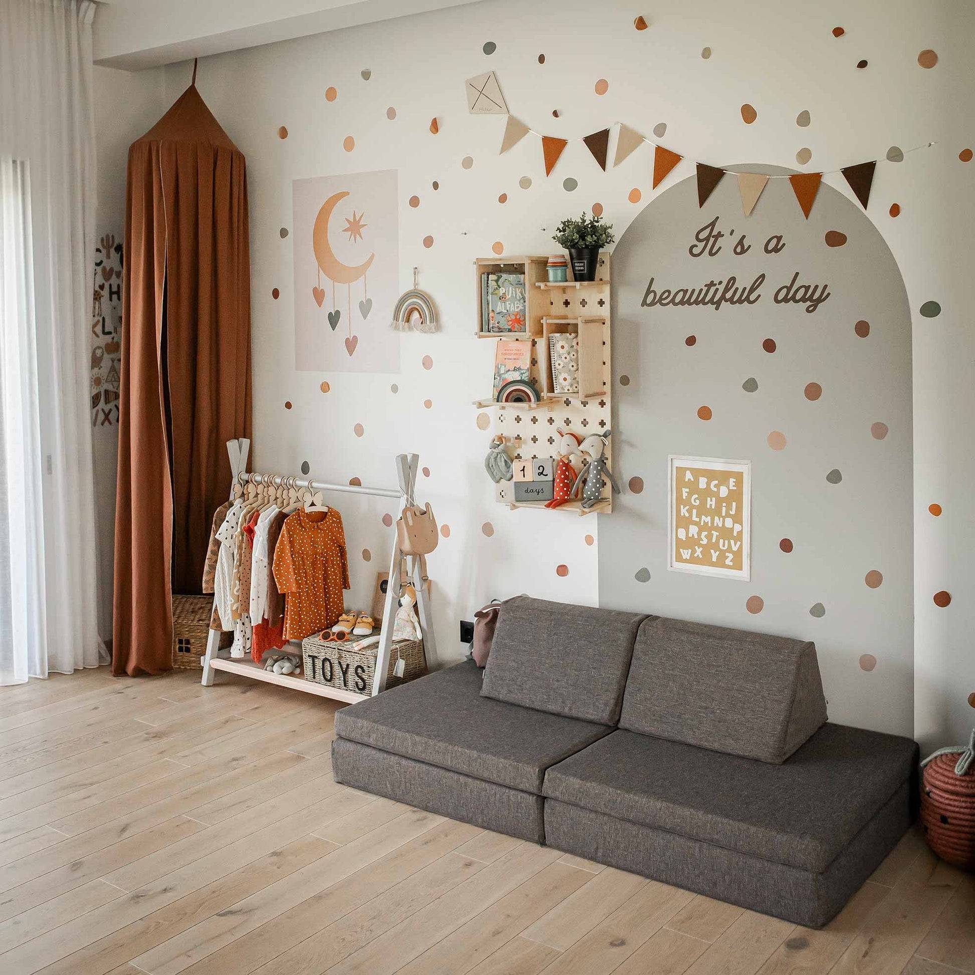 Montessori Brun Block Barnsoffa / Leksoffa - Från 1 - 16 år