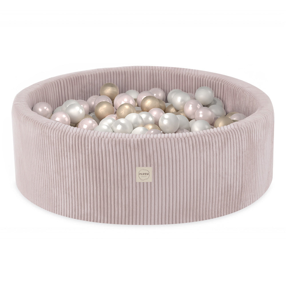 Rund Rosa Manchester Bollhav Med 200 Bollar - Pärla/Rosa/Guld, 90x30cm