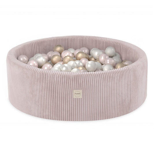 Rund Rosa Manchester Bollhav Med 200 Bollar - Pärla/Rosa/Guld, 90x30cm