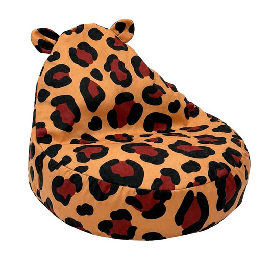 Mjuk Saccosäck för Barn – Leopard Sittpuff för Barnrummet