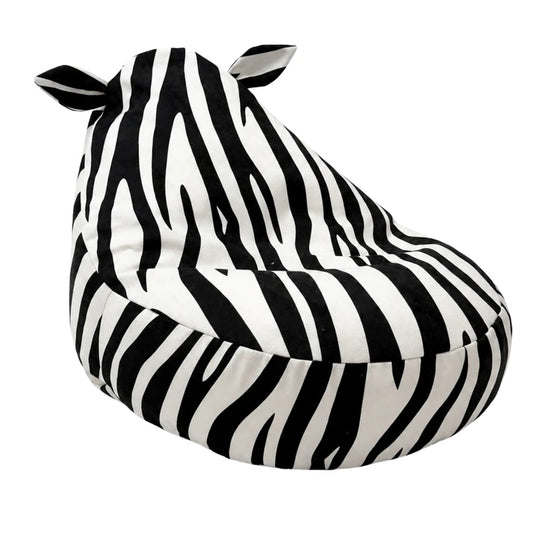 Mjuk Saccosäck för Barn – Zebra Sittpuff för Barnrummet