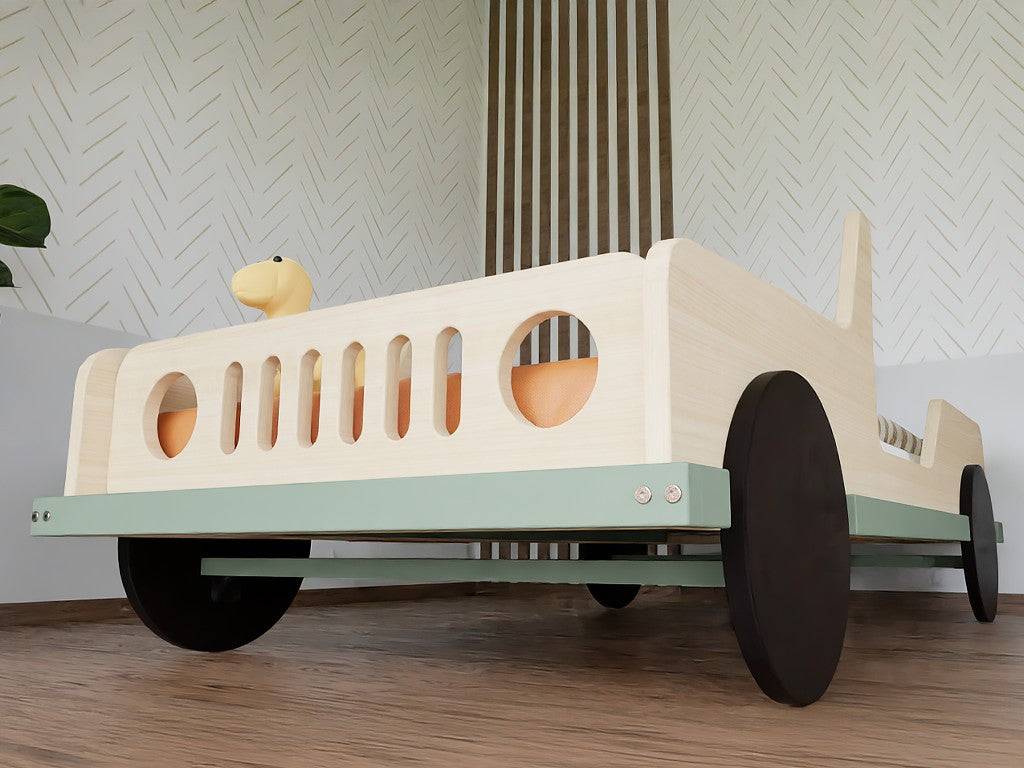 SAFARI Jeep Wooden Children’s Car Bed – 80 × 160 cm