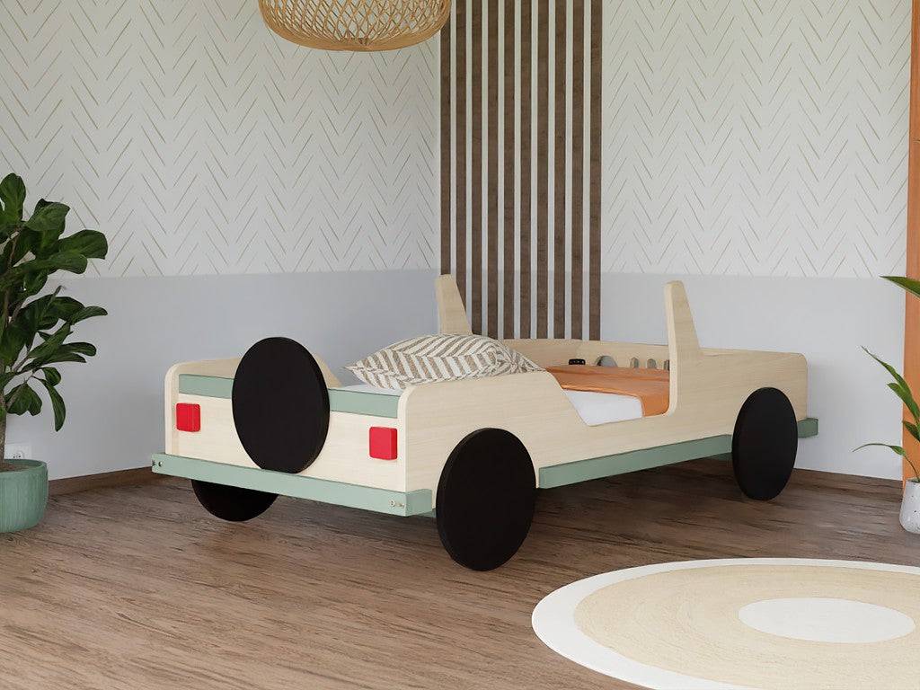 SAFARI Jeep Wooden Children’s Car Bed – 80 × 160 cm