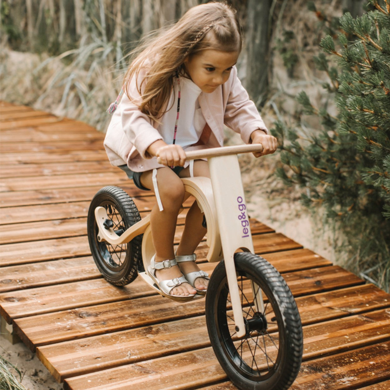 Tillägg för Leg&Go Springcykel - Fotstöd & Broms för Nedförsbacke