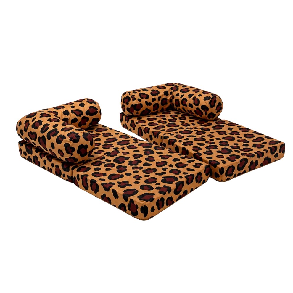 Djurmönstrad Barnsoffa / Leksoffa i Leopardmönster