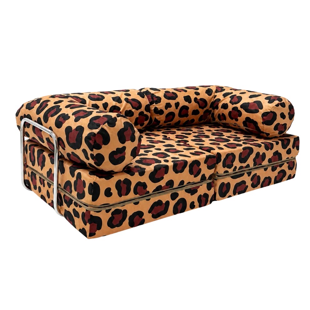 Djurmönstrad Barnsoffa / Leksoffa i Leopardmönster