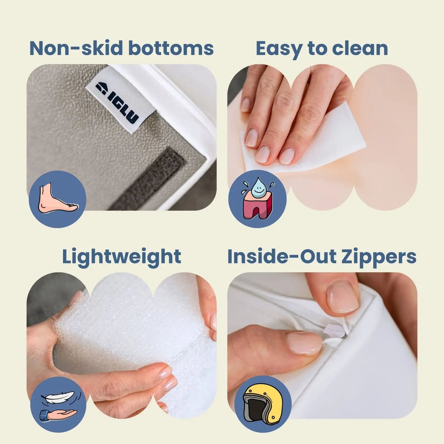 Stora Skum Byggklossar (6 delar) - Pastellfärgad Ekoläder