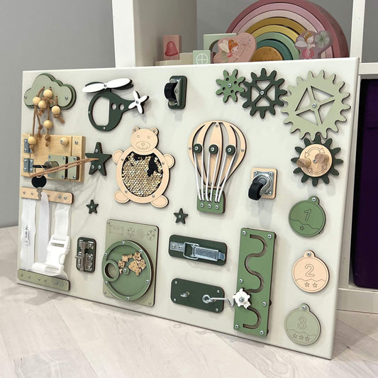 Montessori Aktivitetstavla - Interaktiv Lekbräda (40×60 cm)