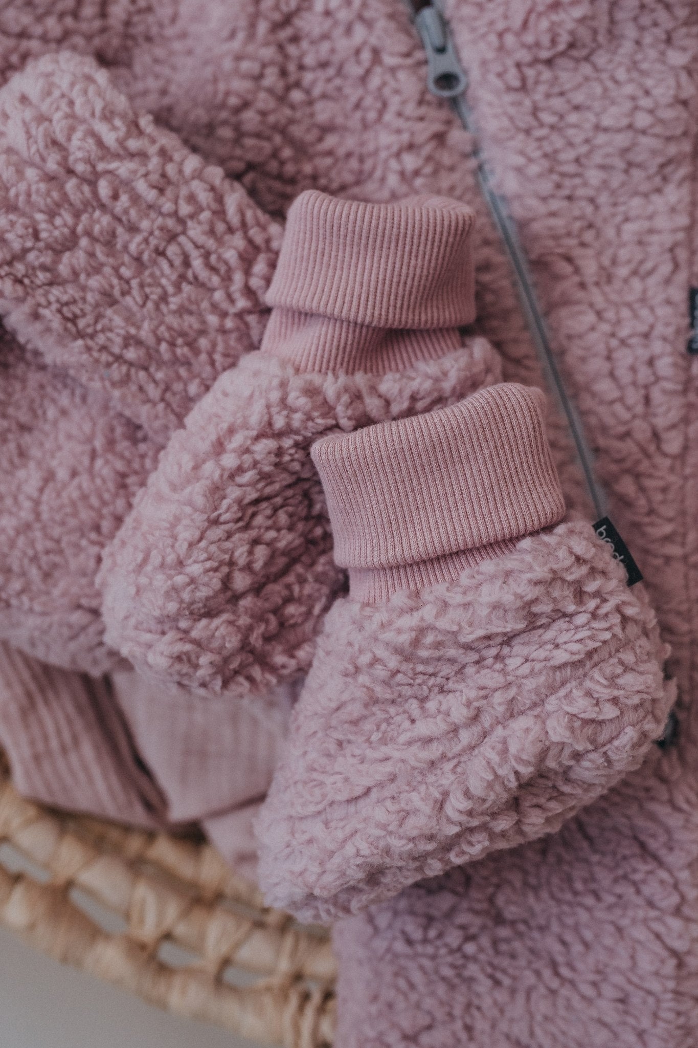 Rosa Merino Ull Fodrade Babytofflor / Tossor - Tillverkad i EU