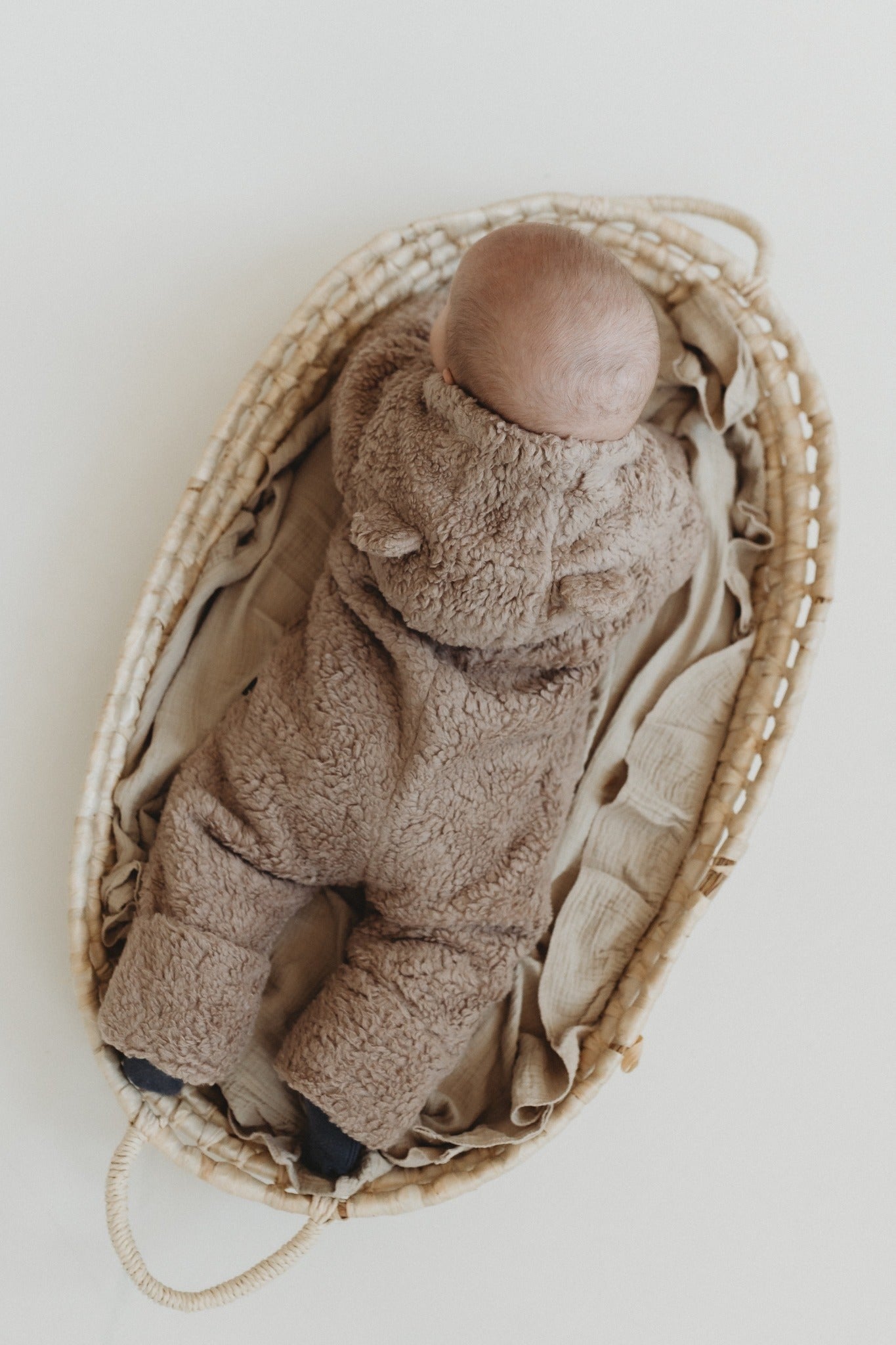 Beige Merino Ull Fodrad Babyoverall Teddy - Gratis Frakt