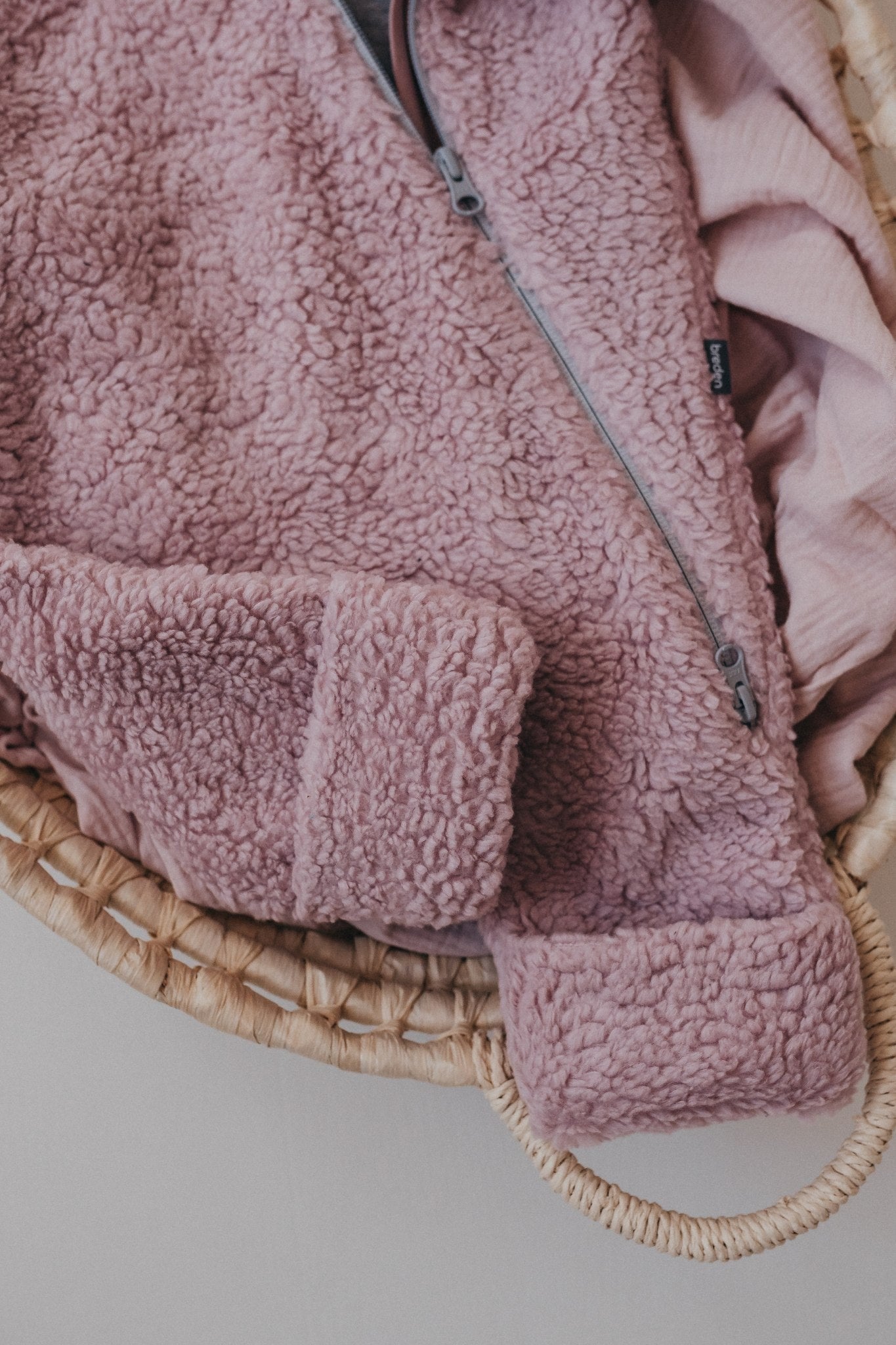 Rosa Merino Ull Fodrad Babyoverall Teddy - Gratis Frakt