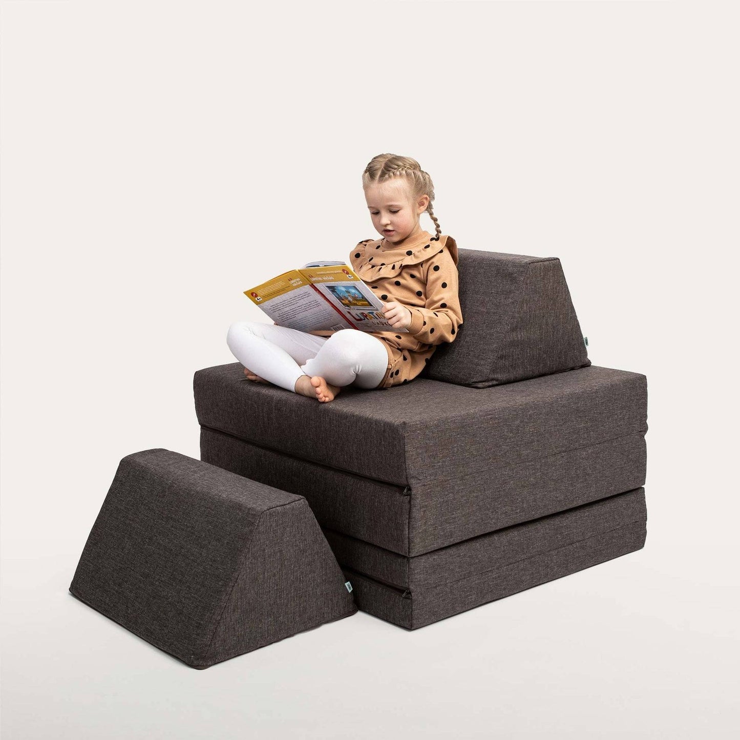 Montessori Brun Block Barnsoffa / Leksoffa - Från 1 - 16 år