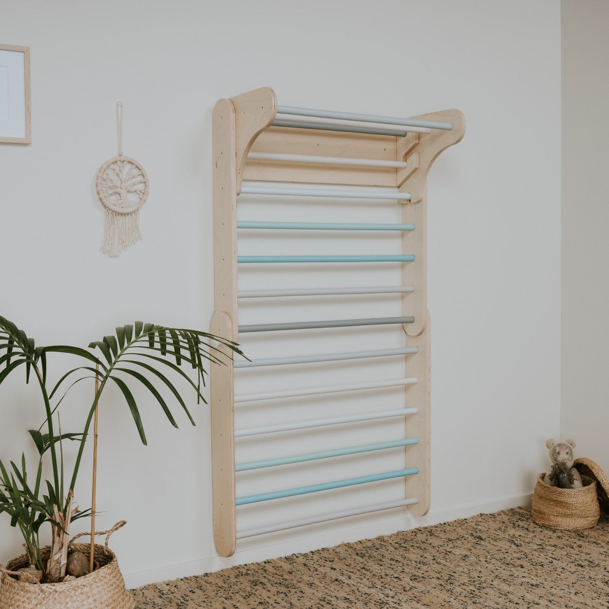 Montessori Klättertriangel / Klättervägg i Trä (6 mån–7 år) - Pastell