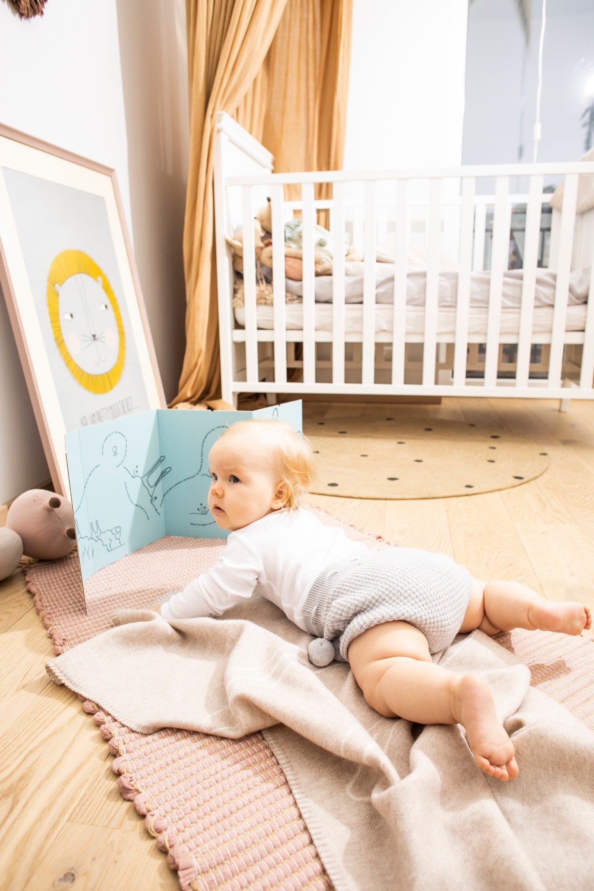Beige Babyfilt i Merinoull – Kanin
