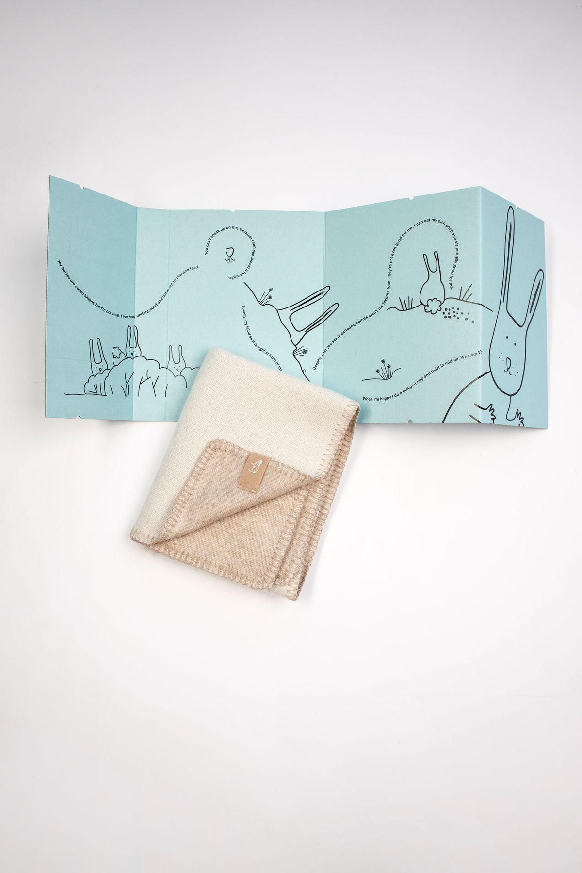 Beige Babyfilt i Merinoull – Kanin