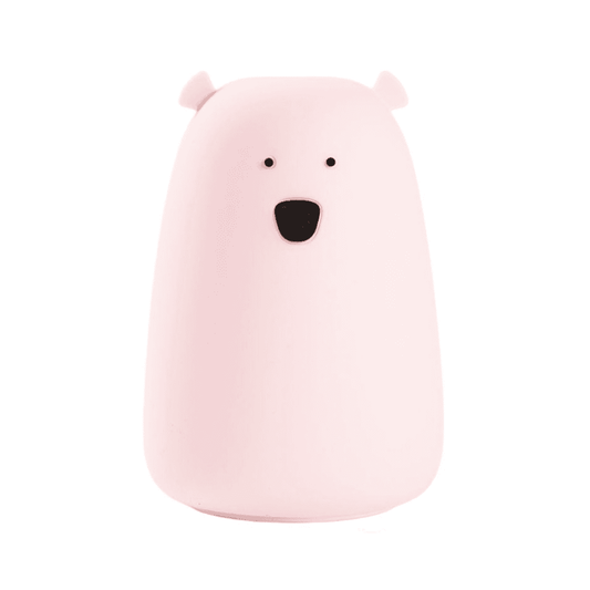 Stor Björn Silikon Nattlampa - Rosa