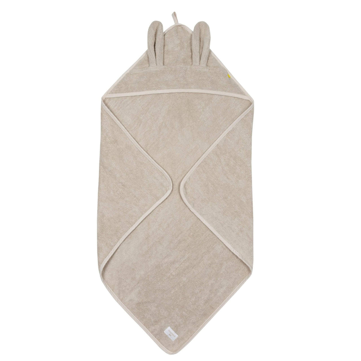 Beige Badhandduk för Baby med Huva och Kaninöron – 75 × 75 cm