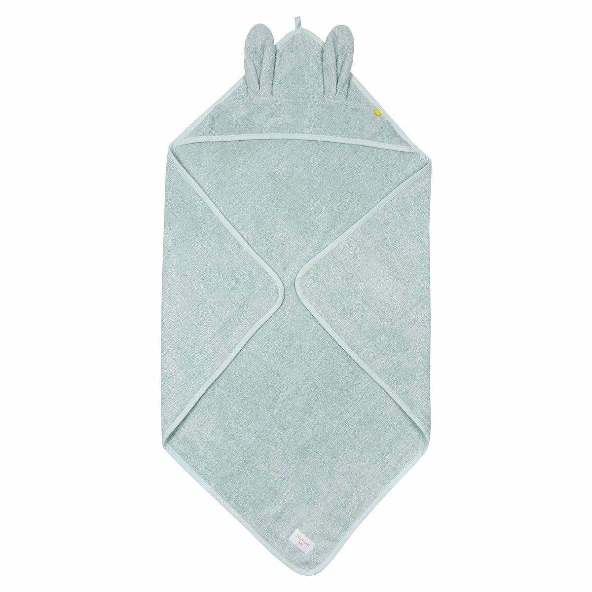 Mintgrön Badhandduk för Baby med Huva och Kaninöron – 75 × 75 cm