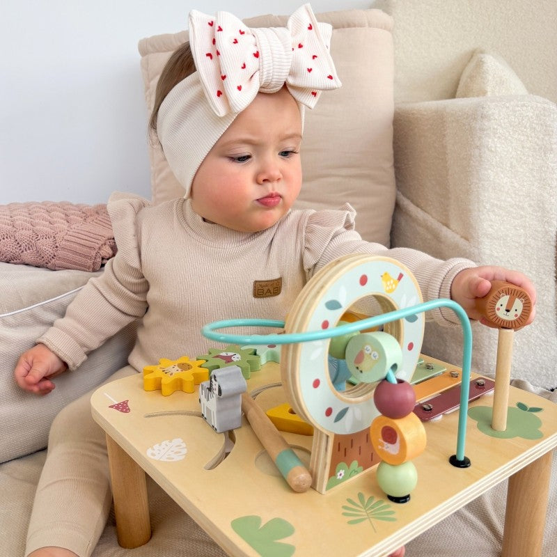 Musikalisk Aktivitetsleksak i Trä - Sensorisk Labyrint 5-i-1